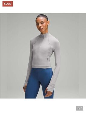 lululemon athletica It's Rulu Run Cropped Half-Zip Rhino Grey